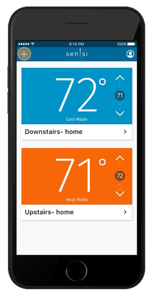 NOTES Accessing your Sensi thermostat from other devices When you log into your Sensi account with your email address and password, the app or web page will be able to control all the thermostats