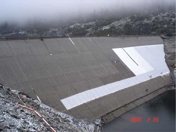 approximately 200,000 square feet on the face of the dam. Figure 3.