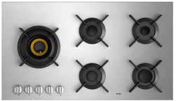 Power Class: Fusion Volcano Wok burner Power: 6000 W Middle center zone Power Class: Normal burner Power range: 2000 W Right back zone Power Class: Auxiliary burner Power range: 1000 W Right front