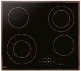 Cooking sensor technology Left front zone Left back zone  indicator Child lock Cooking time limiter Easy clean smooth surface and controls HC1643G Ceramic hob Black glass 60 cm Aluminum frame Ceramic