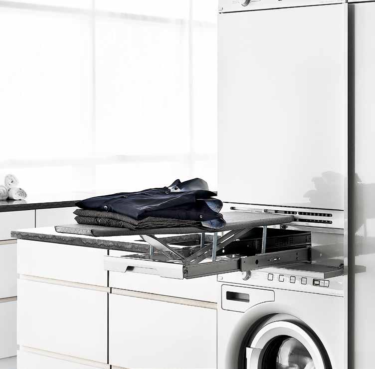 Hidden Helpers The best kept secret There is a high demand for functional solutions when it comes to storage and folding space in a laundry room.