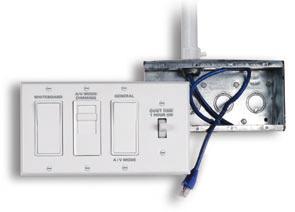 In most cases, plug and play cabling can be run through the wall without conduit. (Check local regulations.