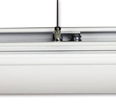 Finelite Luminaires install FASTER & EASIER than traditional lighting systems. Hang & Level Luminaires 1.5 MINUTES PER FOOT ICLS luminaires arrive on site fully assembled and pre-wired.