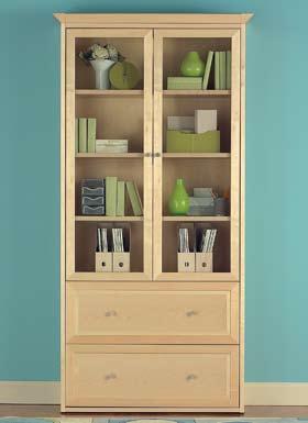 Highlight the cabinet with crown molding or glass shelf lighting to give