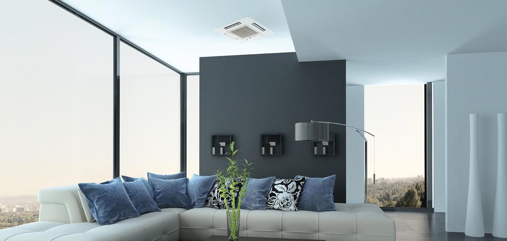 SLZ Series CEILING-CASSETTE Our compact, lightweight ceiling-cassette units with 4-way airflow provide maximum comfort by evenly distributing airflow throughout the entire room.