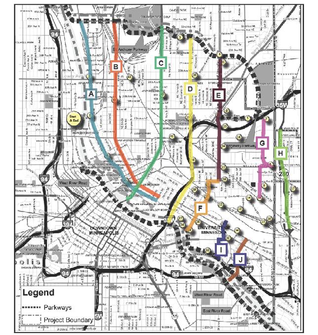 Parkway Route Segments Considered A. A. Marshall Street Street B. B. University Avenue C. C. Central Central Avenue D. D. Johnson Street Street E.
