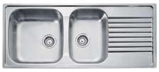 Stainless steel inset sinks Franke Columbus Package REECE PACKAGE INCLUDES + + Any Columbus Sink Below Chopping Board CB 547 Designer Wastes WK 057 Columbus CBX 611 Long 600 Description Dimensions