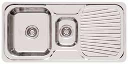 on drainer All sinks come with basket wastes and 12 month warranty.