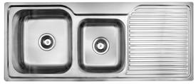 1230mm Kensington Sink - 1230 x 500mm (right or left hand drainer) - cutout dimensions 1200 x 470mm - large