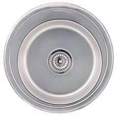 DESIGNED FOR LIVING stainless steel With its generous bowl depth, this uniquely designed round sink is both practical and distinctive. Features a European style waste for catching food scraps.