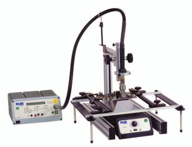 Fixtures & PCB Holders ST 500 When using convective hand tools, such as the ST 300 and ST 325, it is often helpful to place the handpiece into a fi xture that has