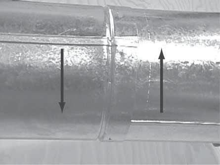 See Figures 10.7 and 10.8. D. Disassemble Vent Sections Rotate either section (see Figure 10.9) so the seams on both pipe sections are aligned as shown in Figure 10.10. Pull carefully to separate the pieces of pipe.
