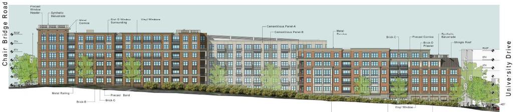 Building Form: The Old Town Fairfax Design Guidelines provide parameters for larger scale buildings in the Transition District, including the following: a.
