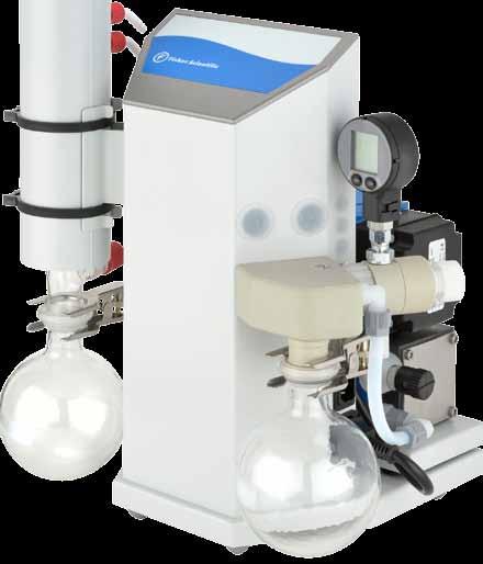 The dry running diaphragm pump and all components coming into contact with vapours are chemically resistant even against acidic, basic and organic solvents