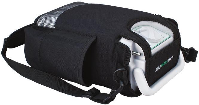 The POC can be operated lying on its back ONLY while in the carry bag as shown