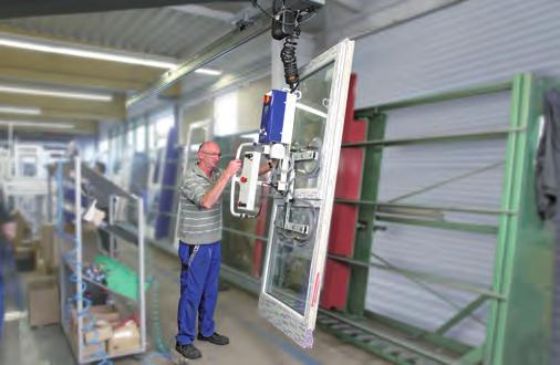 Vacuum handling allows a single person to easily move even heavy glass