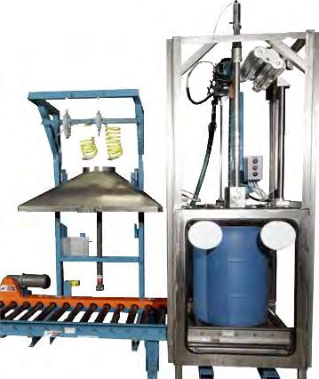 same machine, a semiautomatic drum and IBC filling system within a fume