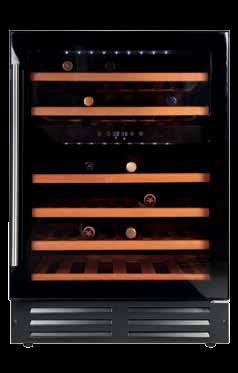 Wine cooler 46 bottles Adjustable thermostat 5 - C temperature range 6 wooden STAINLESS STEEL 44444097 BLACK