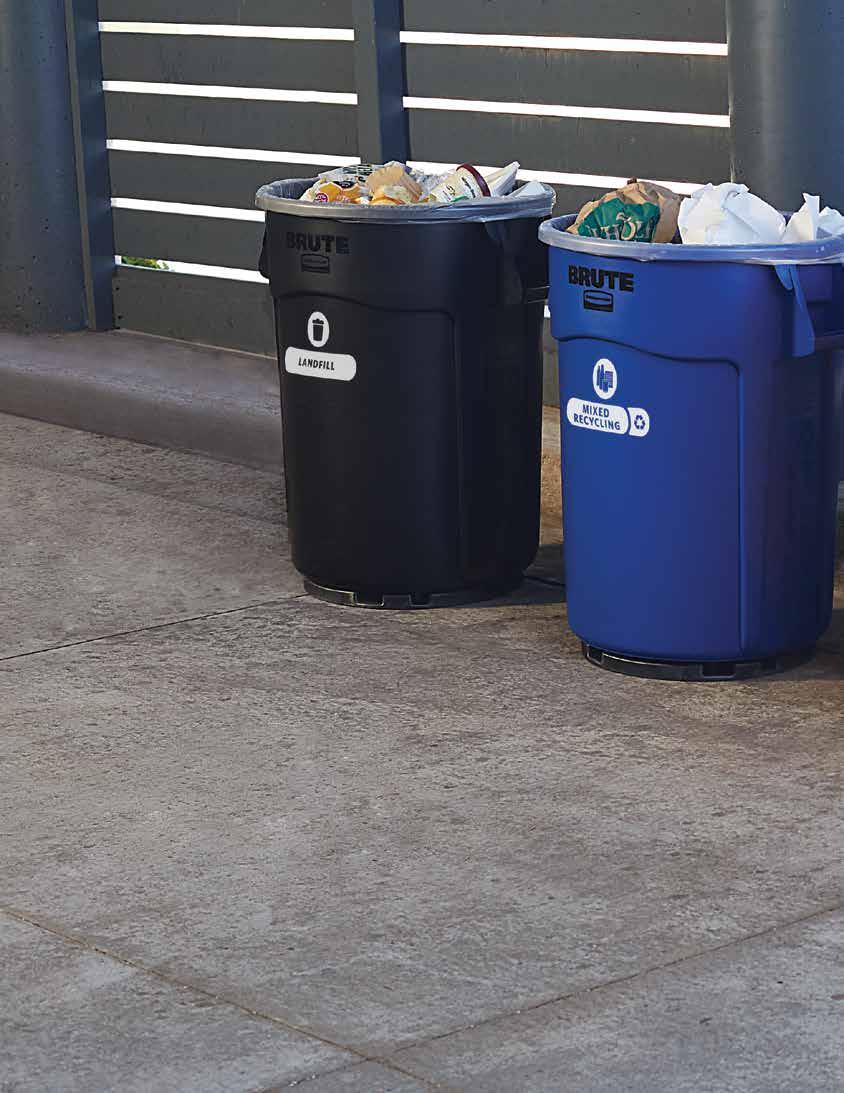 UTILITY COLLECTION A wide assortment of durable utility recycling containers are available to fit seamlessly into any facility's recycling system.