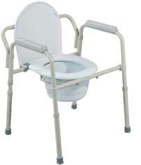 Bath afety Commodes, Raised Toilet eats and Toilet Frames teel Commode Can be used as a commode, raised toilet seat and as a toilet frame Includes commode bucket with handle and lid