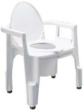 Deluxe Composite Commode Ergonomically shaped for comfort Easily converted from a bedside commode to a toilet frame or raised toilet eat cover and removable back for