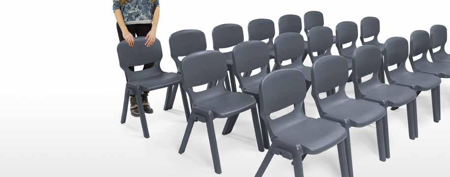 ERGOS is the only furniture line, designed for school, in double-walled polypropylene produced by injection assisted by gas.