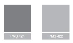 Note: PANTONE 422 Gray and PANTONE 424 Gray are used only on Dow signage.
