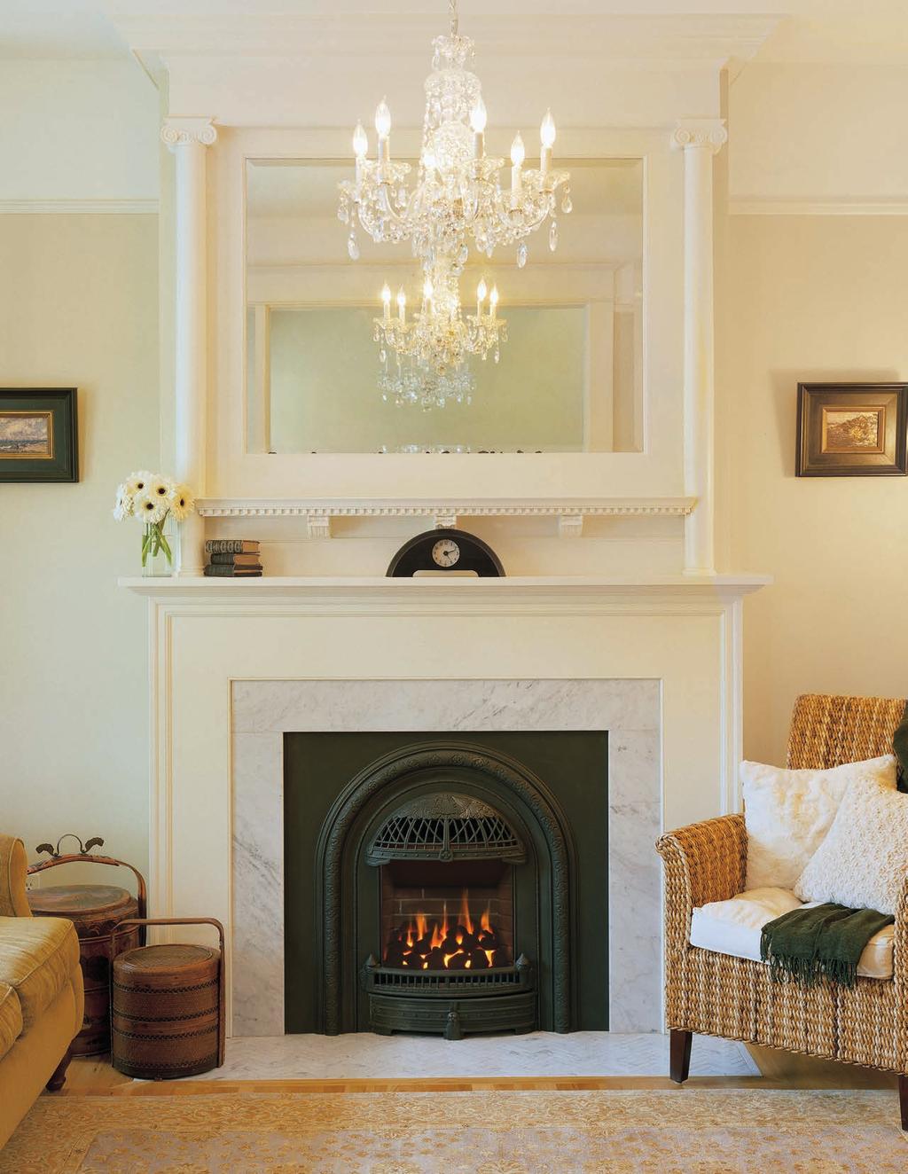 Portrait Series Legend G4 Fireplace with Fluted Black Liner & 4-sided Floating Trim Kit in
