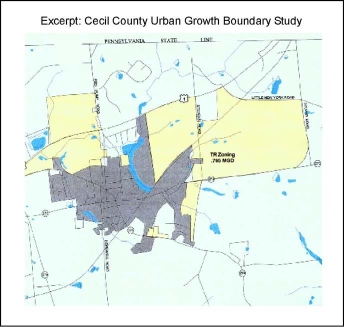 The County s 1999 Comprehensive Plan calls for Town District land uses to the south, east, and west of Town, with rural conservation to the north of Town.