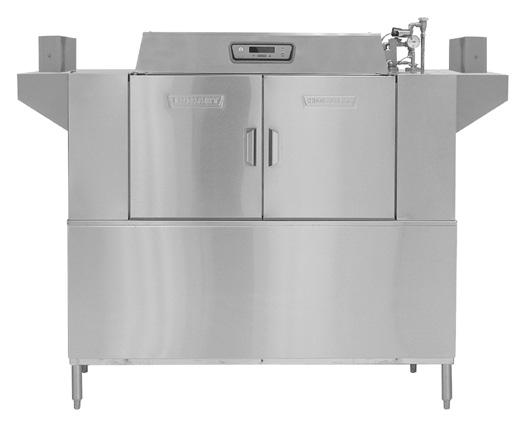 Item # Quantity C.S.I. Section 11400 DISHWASHER STANDARD FEATURES 342 racks per hour Opti-RinSe system Rapid Return Conveyor Drive Mechanism Insulated hinged double doors with door interlock switches 19.
