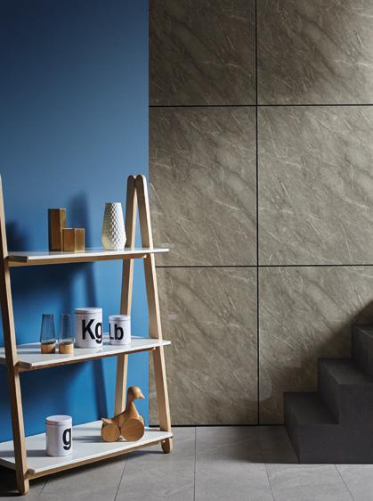 LIFE'S LITTLE LUXURIES LAMINATE BLUEBERRY LINES STP 1154 LAMINATE VERA FLORENTINA MARBLE DXP 4319G 80 One Step Up bookcase; Ferm Living hexagon brass vases (large and small); Stefy white vase;
