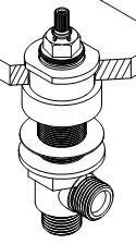 . Valve Assembly Place flange NUT () and INVERT FLANGE NUT() onto valve BODY (). -5/6 Insert valve BODY () through sink hole from underside of sink.