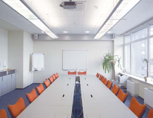 Building functions and media controls integrated in one operating concept the high technical versatility of conference rooms is easily handled, at the touch of one button.
