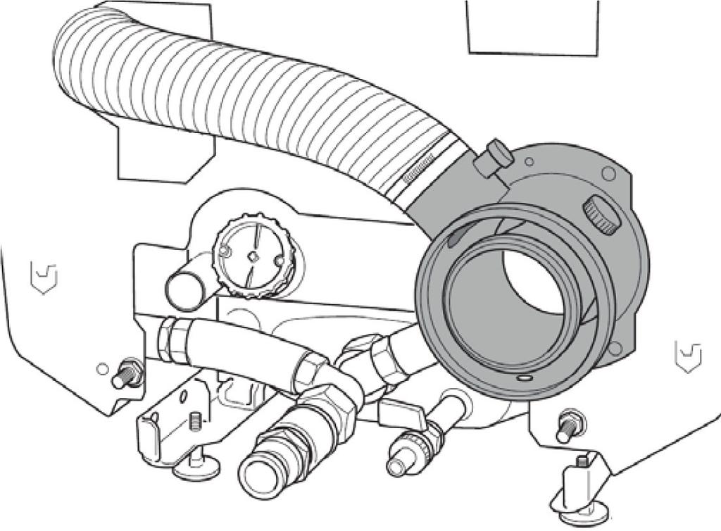 GB125 Concentric Vent 5.4. Pipe disassembly Pull the pipes apart while turning slightly. 5.5. Appliance connection To install the appliance connector on the boiler, identify the gasketed connection in the bottom right corner at the back of the boiler.