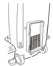 Remove the pre-motor filter from the dust cover. (fig. G) Rinse the pre-motor filter in lukewarm water and dry the filter completely. (fig. H) Do not use a washing machine to rinse the filter.
