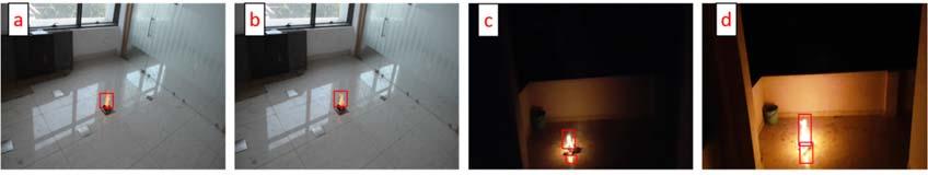The following 8 test video frames are taen to 4 are Indoor fire frames and another 4 are Outdoor fire frames.