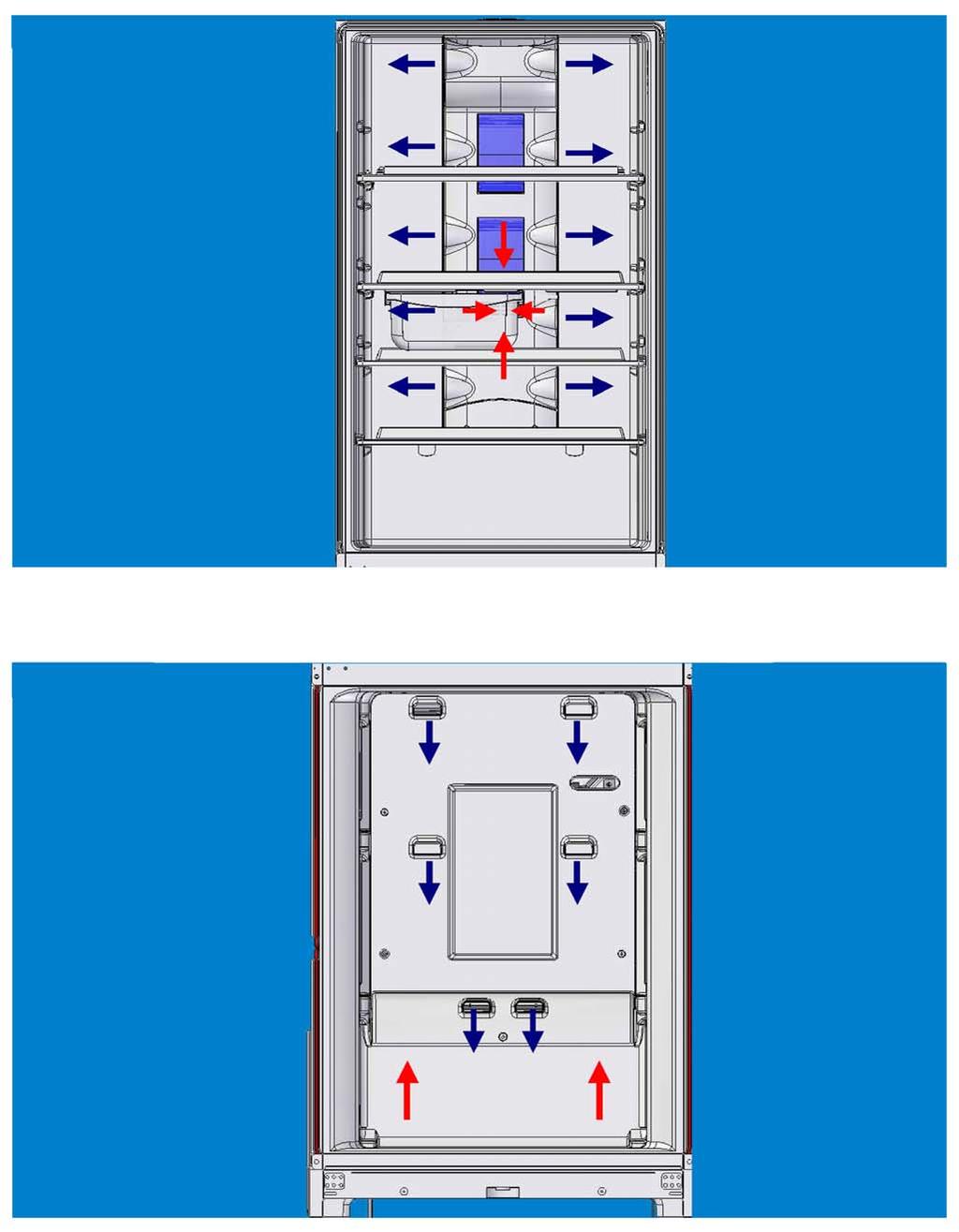 Blue = Delivery Red = Return Intake vent OPERATION (Fig 4) The cold air is delivered from the vents serving the