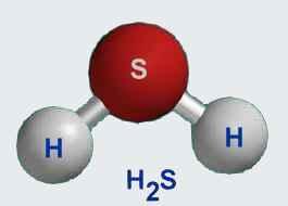 H 2 S Hydrogen sulfide is heavier than air and will tend to collect at the lowest point.