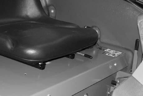 OPERATOR SEAT The operator seat is designed to be adjusted forward and backward.