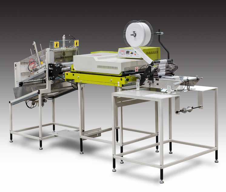981 S EQUIP Automatic Placket Fusing, Cutting, and Stacking An adjustable, easy to load, placket attachment utilizing a fusing machine that has both top and bottom heating elements for faster belt