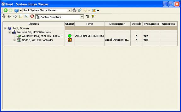 System Status Section 8 System Administration Go to the Control Structure in Plant Explorer, select the root object, and then the System Status Viewer aspect.