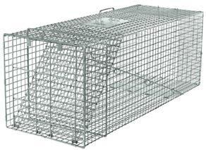 25 1 01088 3 1079 1089 Raccoon Trap Lrg. Collapsible Cage Trap 32x10.75x12.75 1 01089 0 Easy Set Cage Traps Just pull the handle back to set or release.