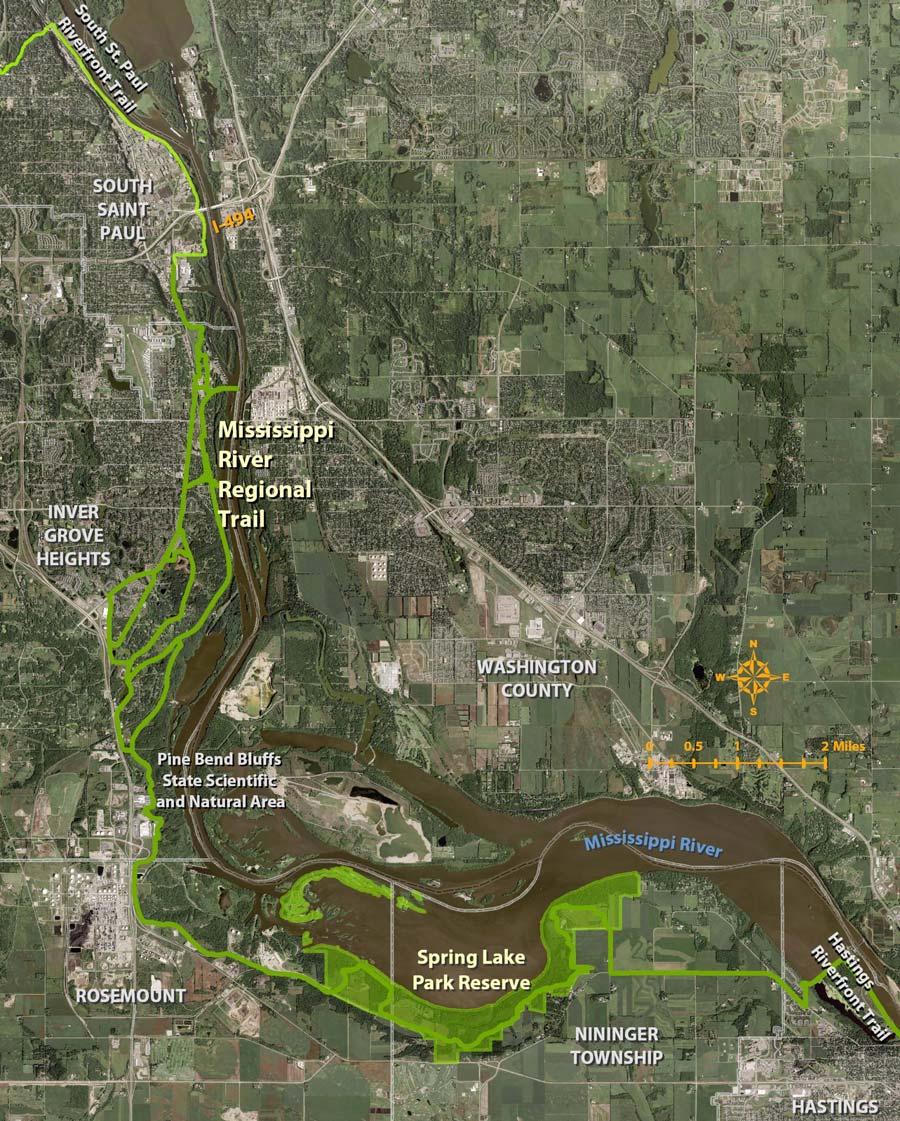 The Mississippi River Regional Trail (MRRT): The Mississippi River Regional Trail is a planned 25-mile route to connect the South St.