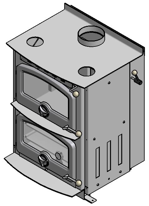 Open the oven damper control on the R/H top side of the Fire, as shown in diagram C.