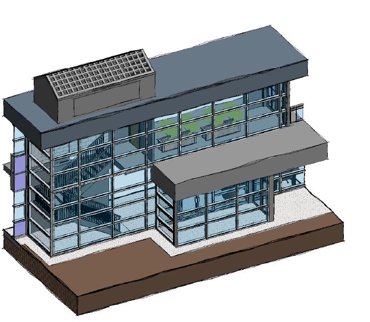 The ventilation system will have motorized blinds that can adjust the amount of outside air entering the building.