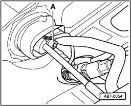 Page 11 of 24 87-161 - Remove bolt -A-: tightening torque 15 Nm (11 ft lb). - Loosen refrigerant line clamp and remove lines from evaporator.