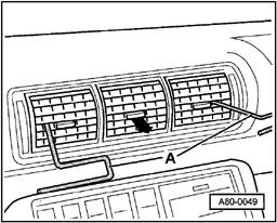 Page 4 of 24 87-154 Instrument panel air outlet (center), removing and installing - Insert tools -A- into the instrument panel air outlet and pull outlet evenly out of