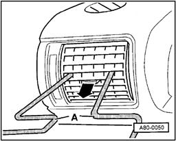 Page 5 of 24 87-155 Instrument panel air outlets (left and right), removing and installing - Insert tools -A- into the instrument panel air outlet and pull air outlet evenly