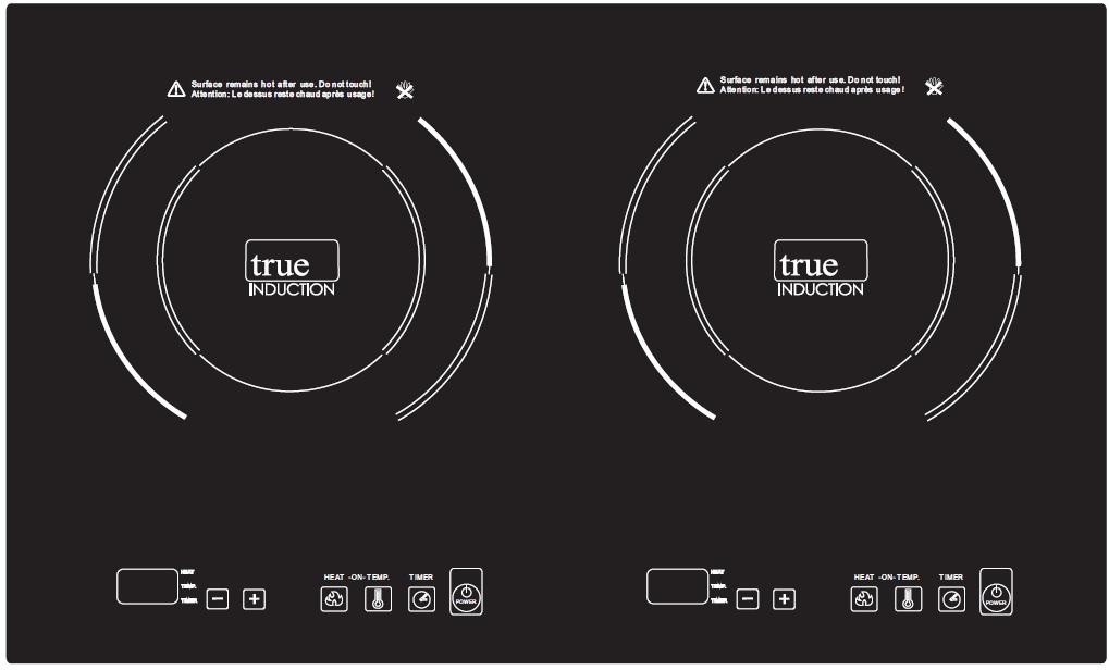TRUE INDUCTION DOUBLE BURNER TI-2B COUNTER INSET INDUCTION COOKTOP