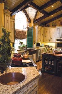Often evocative of a rustic farmhouse kitchen, this style of décor is